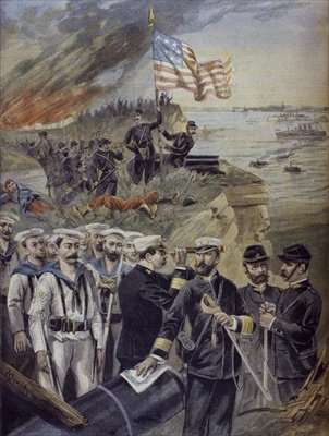 Spanish American war landing at Guantanamo Cuba by Neoclassicism
