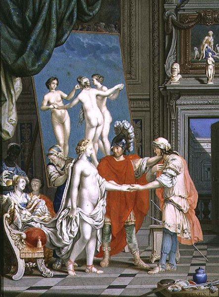 Alexander the Great (356-323 BC) introducing Campaspe to Apelles