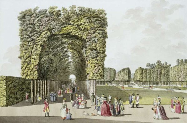 Part of the garden at Ausgarten, Vienna, from Pleasure Gardens in and around Vienna, published c.1790