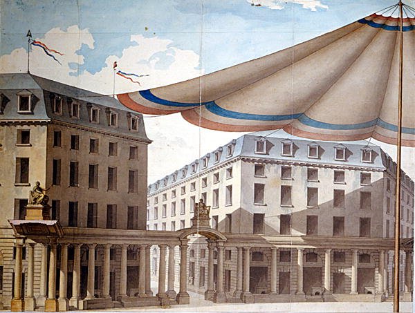 Design for decorating the Place de lOdeon for a revolutionary fete, 1790