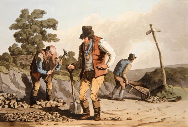 Stone Breakers, from Costume of Yorkshire engraved by Robert Havell (1769-1832) 1814