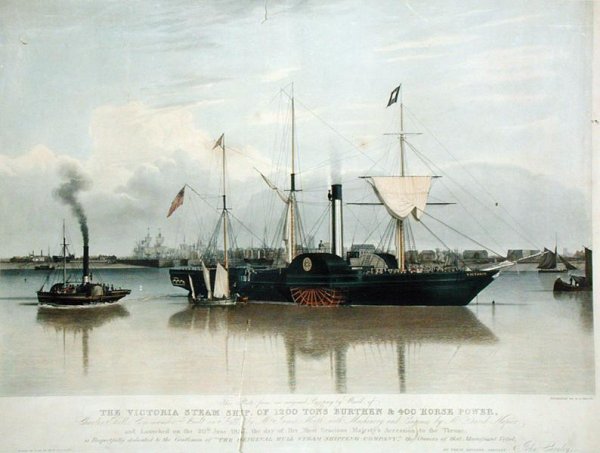 The Paddle-Steamer Victoria, engraved by R.G. Reeve
