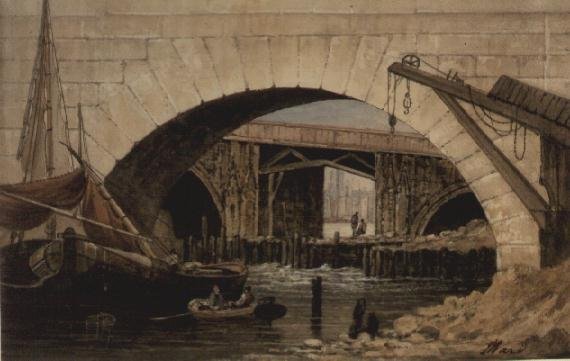 Barges Moored Near New London Bridge