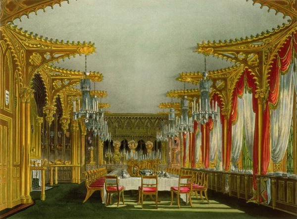The Gothic Dining Room at Carlton House from Pyne's 'Royal Residences' engraved by Thomas Sutherland (b.c.1785), published in 1819