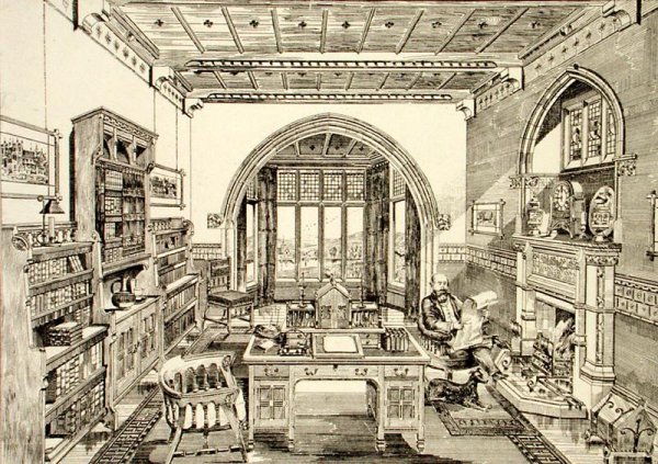 Interior View of a Library, 1876