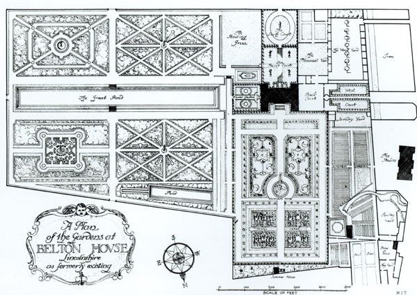 A Plan of the Gardens at Belton House, Lincolnshire, as formerly existing, c.1900
