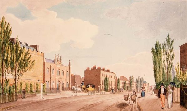 Crace XXXV - 16 View of the Female Reform and the New Chapel of the Philanthropic School, St. Georges Field, 1805