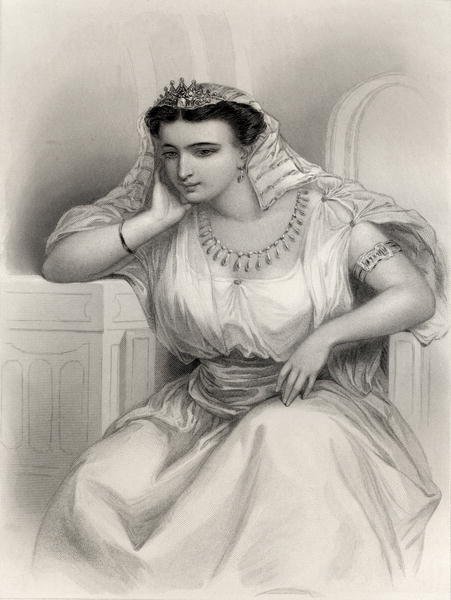 Cleopatra VII 69-30 BC illustration from World Noted Women by Mary Cowden Clarke, 1858