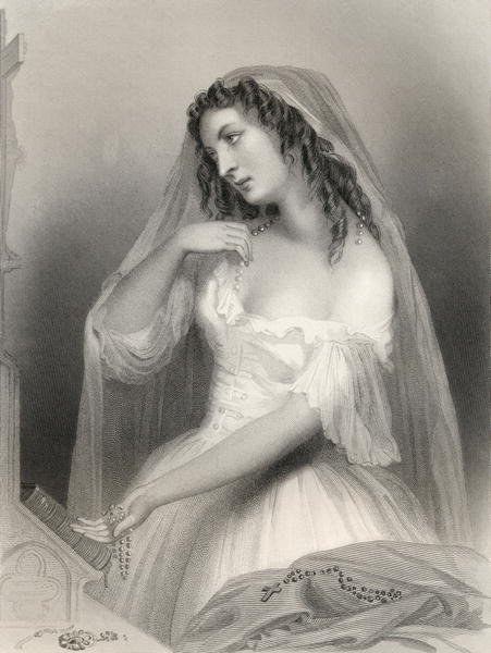 Louise Francoise de La Baume de La Blanc 1644-1710 Duchesse de la Valliere, illustration from World Noted Women by Mary Cowden Clarke, 1858