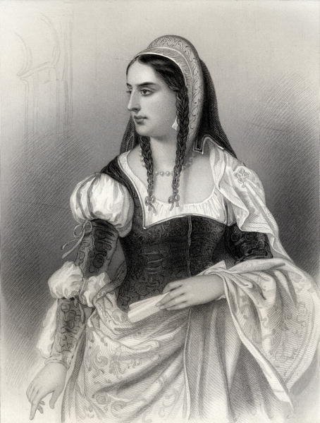 Isabella I 1451-1504 The Catholic, illustration from World Noted Women by Mary Cowden Clarke, 1858