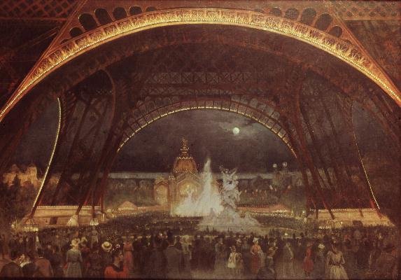 Celebration on the night of the Exposition Universelle in 1889 on the esplanade of the Champs de Mars
