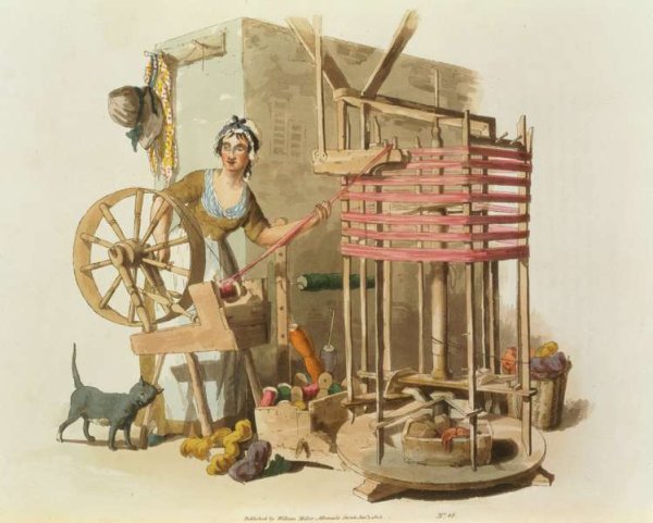 A Woman Wool Skeiner, engraved by the artist, 1808