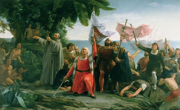 The First Landing of Christopher Columbus 1450-1506 in America, 1862