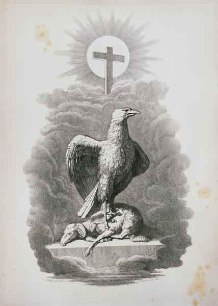 An Allegory of Rome, engraved by B.Barloccini, 1849
