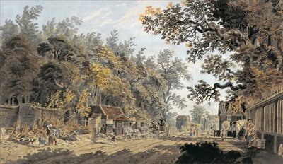 Coach and Four arriving at a Toll Gate London