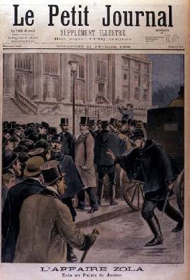 The Zola Affair Emile Zola 1840-1902 at the Palais de Justice cover of Le Petit Journal 20th February 1898