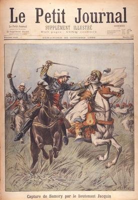 The capture of Toure Samory 1835-1900 by Lieutenant Jacquin near Guelemou in 1898