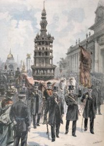 Parade of the Master Work of the Carpenters before the Grand Palais illustration from Le Petit Parisien 1900