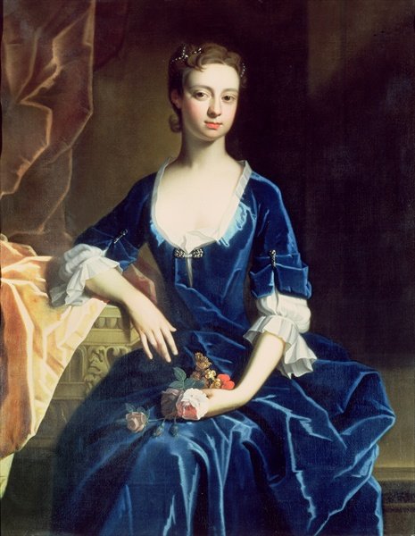 Portrait of a Lady in a Blue Velvet Dress