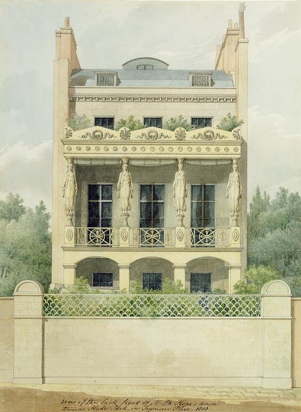 View of the Back Front of Henry Phillip Hopes house towards Hyde Park in Seymour Place