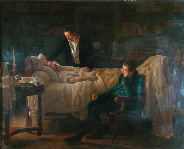 Marie Francois Xavier Bichat 1771-1802 dying surrounded by the doctors Esparon and Philibert Joseph Roux 1780-1854