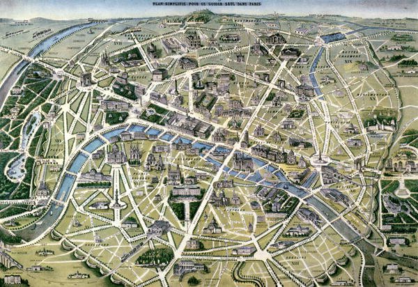 Map of Paris during the period of the Grands Travaux