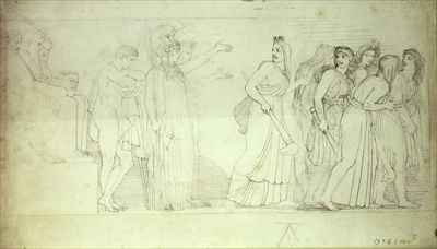 The Furies Departing from Athena Apollo and Orestes