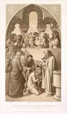 The Baptism of King Ethelbert of Kent by St Augustine at Canterbury in 597