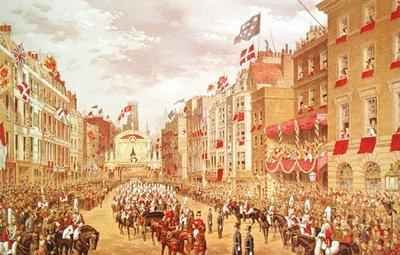 Wedding Procession of Edward Prince of Wales and Princess Alexandra Driving through the City at Temple Bar