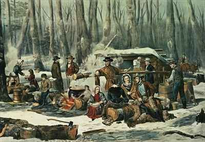 American Forest Scene Maple Sugaring