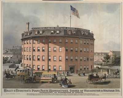 Advertisement for Hallet and Cumstoms Piano Forte Manufactory