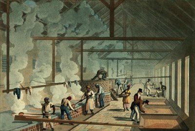Slaves Ladle Steaming Juice from Vat to Vat Ant