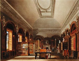 The Queen's Library, St. James's Palace, from 'The History of the Royal Residences', engraved by Richard Reeve (b.1780), by William Henry Pyne (1769-1843), 1819