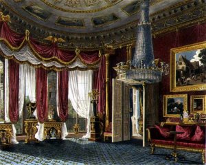 Rose Satin Drawing Room (second view) Carlton House, engraved by R. Reeve (fl.1811-37) from 'The History of the Royal Residences by William Henry Pyne (1769-1843) pub. 1818