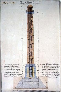 Cross-section of the Duke of Yorks Monument, Carlton Gardens, London, 1831