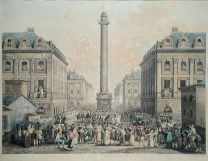 Charles-Ferdinand de France 1778-1820 Duc de Berry returning to the Tuileries through the Place Vendome, 1814