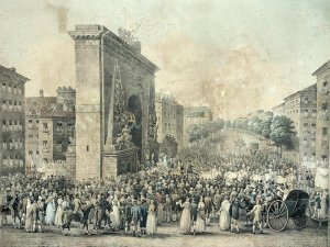 Entrance of Louis XVIII 1755-1824 through the Porte Saint-Denis, 1814