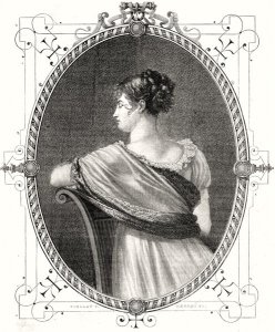 Portrait of Madame Recamier 1777-1849 engraved by Antoine Auguste Ernest Hebert 1817-1908