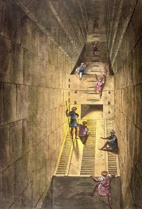 Exploration of the Great Pyramid of Giza, from Le Costume Ancien et Moderne by Jules Ferrario, engraved by Gaetano Zancon 1771-1816