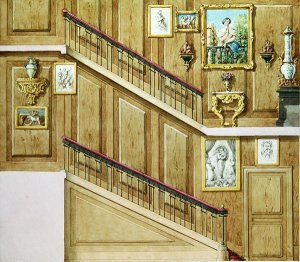 Design for a staircase at rue Fortunee, bought by Honore de Balzac 1799-1850 in 1847, 1851