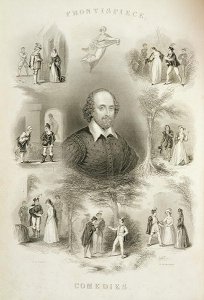 Frontispiece for the Comedies, from The Complete Works of Shakespeare, revised by J. O. Halliwell, engraved by G. Greatbach, 19th century