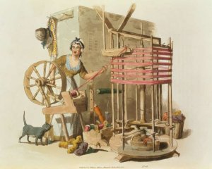 A Woman Wool Skeiner, engraved by the artist, 1808