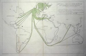 Map showing the export of coal from the British Isles in 1850