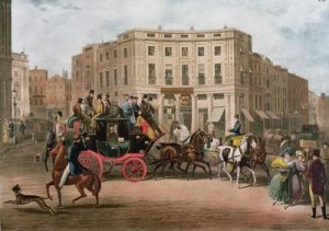 The Age Brighton Coach at the Bull and Mouth Regent Circus Piccadilly