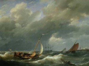 Shipping off a Dutch port