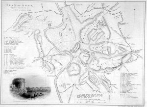 Rome Italy Comparative Map of Ancient and Modern Sites
