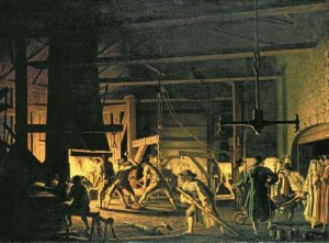 In the Anchor Forge at Soderfors The Smiths Hard at Work