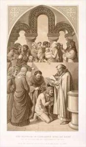 The Baptism of King Ethelbert of Kent by St Augustine at Canterbury in 597