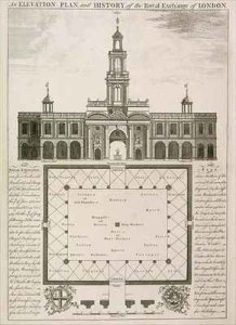 An Elevation Plan and History of the Royal Exchange of London