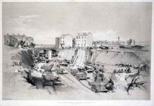 Building the retaining walls at Park Street, Camden Town 2